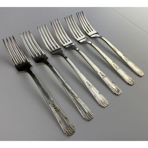 Vintage Wm. Rogers & Son AA Silverplate Dinner Forks, Vintage Set of 6